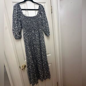 Marine Layer Blue and White Floral Maxi Dress